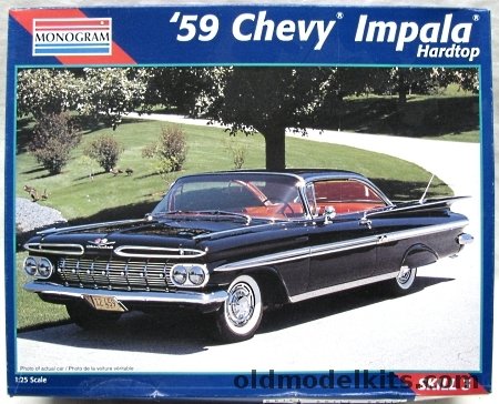Monogram 1/25 1959 Chevrolet Impala 2 Door Hardtop, 2454 plastic model kit